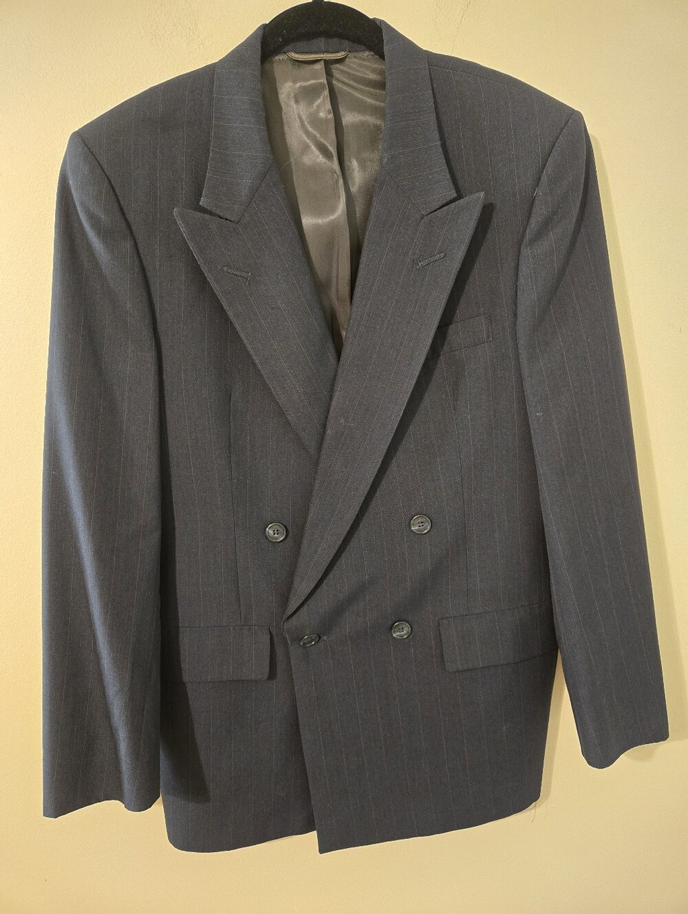 Vintage Christian Dior Monsieur Double Breasted Pinstripe Blazer Est. 40-42R